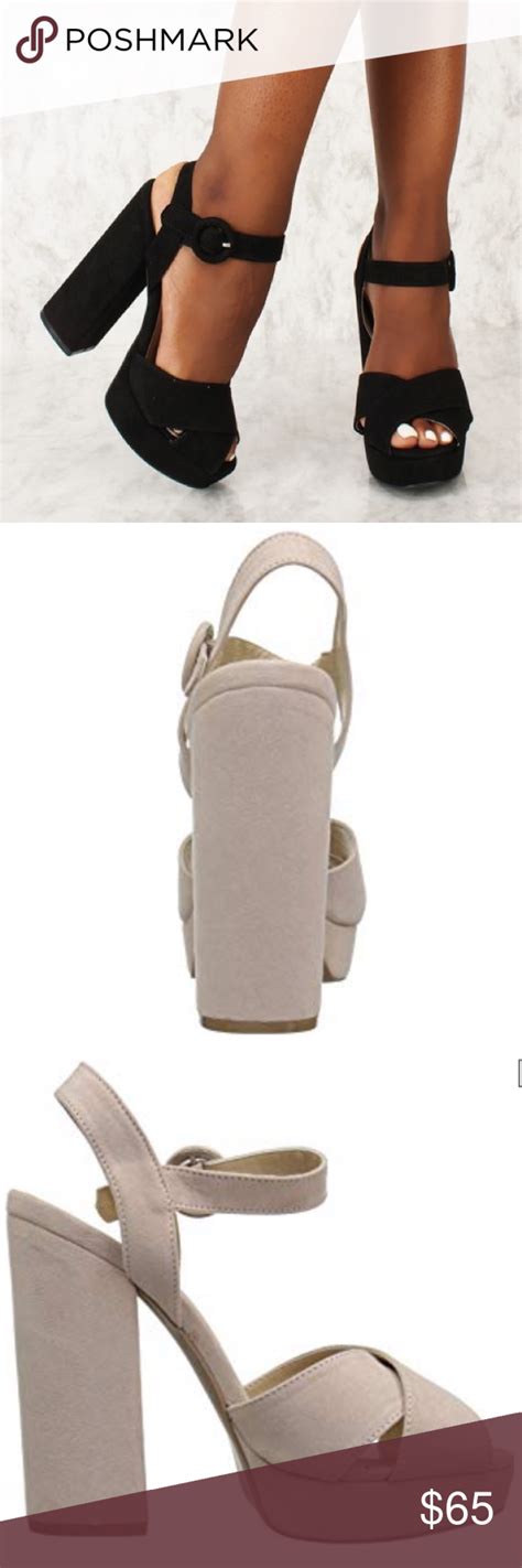 Nude Peep Toe Block Heel Platform Vegan Suede