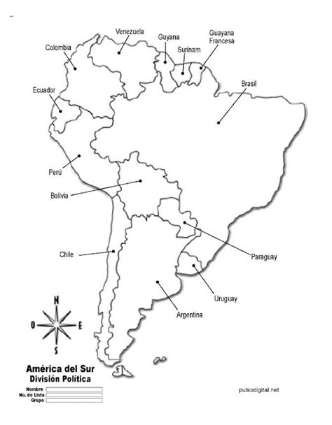 Mapa De America Con Division Politica Sin Nombres Para Imprimir Images