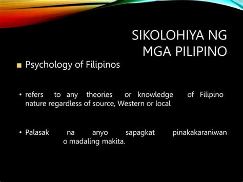 Filipino Psychology Sikolohiyang Pilipino Ppt