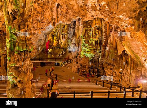 St Michaels Cave Rock Of Gibraltar Stock Photo Alamy