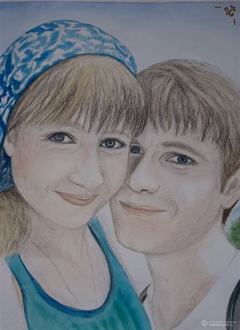 Картина «Семейный портрет по фото.» Бумага, Акварель 2020 г.