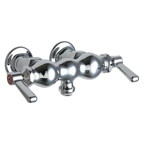 Chicago Faucet Dual Handle Hot And Cold Water Sink Faucet 3 3 8 Mount Chrome Plated 65