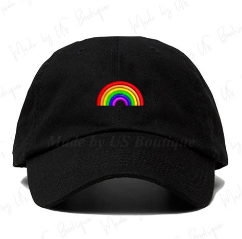 Rainbow Embroidered Baseball Dad Cap Unisex Gay Pride Hat Etsy