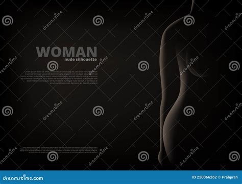 Nude Woman Silhouette In Dark Background Template Stock Vector Illustration Of Nude Fashion
