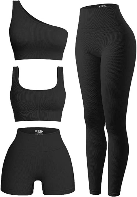 Oqq Women S Piece Outfits Ribbed Exercise Scoop Neck Sports Bra One