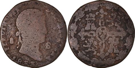 Spain Maravedis Segovia Coin Ferdinand Vii Segovia Copper Vf