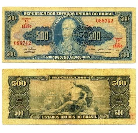 Billete Brasil 50 Centavos 500 Cruzeiros 1967 MercadoLibre