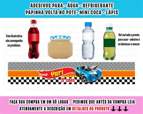 Adesivos Gua Refrigerante Papinha Ca Ulinha Hot Wheels