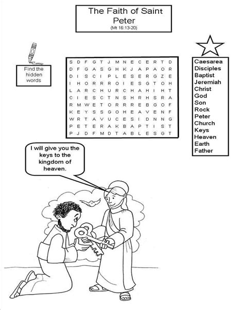 Printable Faith Of Saint Peter Word Search Free Download And Print