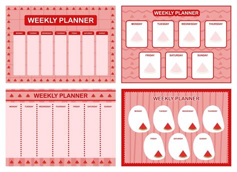 Weekly Planner Kids Schedule Design Template 11742695 Vector Art At