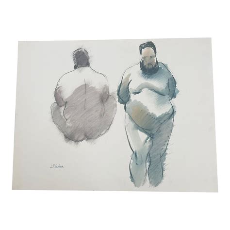 Vintage Signed Abstract Male Nude Portrait Painting Chairish
