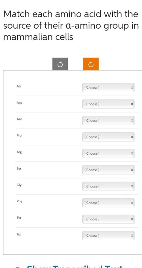 Solved Match each amino acid with the source of their | Chegg.com