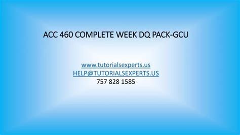 PPT ACC 460 COMPLETE WEEK DQ PACK GCU PowerPoint Presentation Free