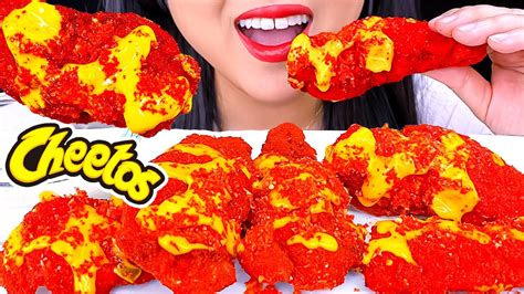 ASMR HOT CHEETOS FRIED CHICKEN CHEESY SAUCE RANCH Crunchy Eating Sounds Eating Show ASMR