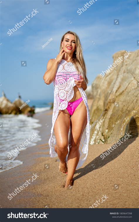 Beautiful Woman Bikini Over Beach Background Stock Photo Shutterstock
