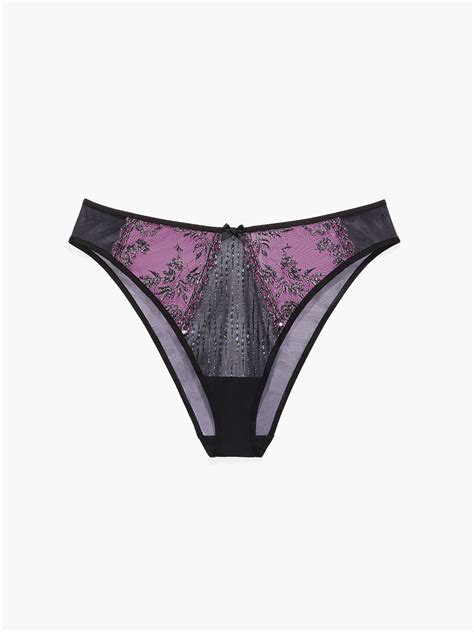 Gilded Chains Embroidered Mesh Bikini Brief In Multi Purple Savage X Fenty Netherlands
