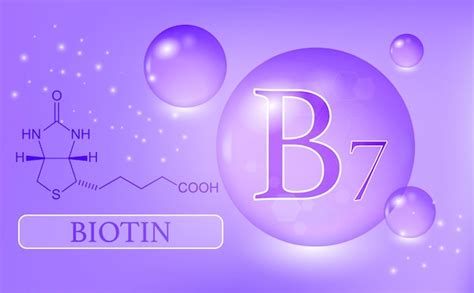 Premium Vector Vitamin B7 Biotin Water Drops Capsule On A Purple