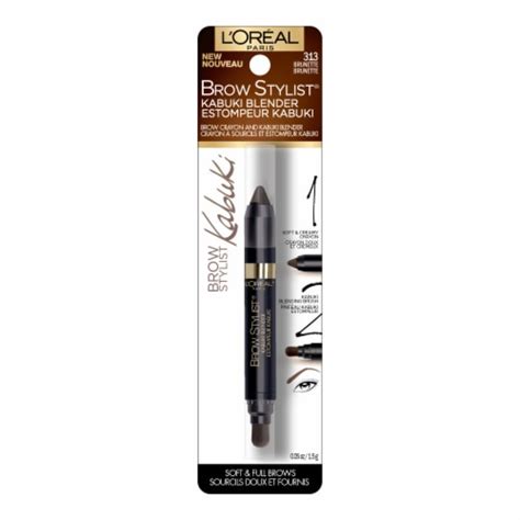 L Oreal Paris Brow Stylist Kabuki Blender Brow Crayon 313 Brunette 0 05 Oz Fred Meyer