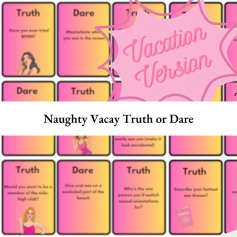 Naughty Truth Or Dare Vacation Foreplay And Sex Cards Sexy Vacation Dares Challenges