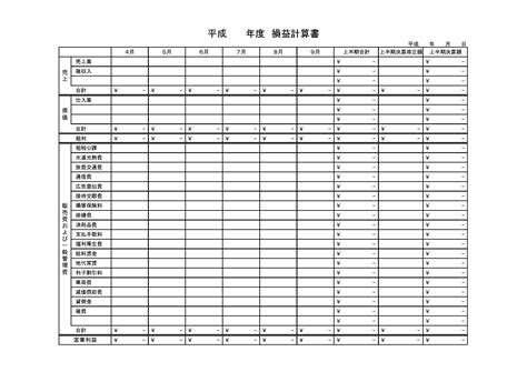 損益計算書の書式テンプレート（Excel・エクセル） | テンプレート・フリーBiz