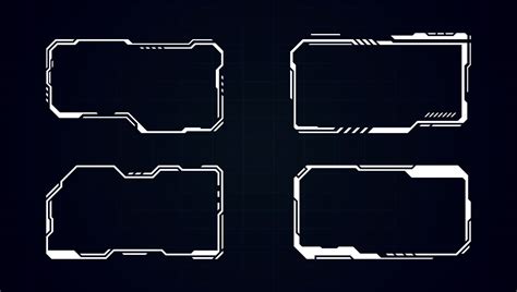White Outline Frame Hud Modern Vector Design 3609187 Vector Art At