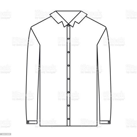 Monochrome Silhouette Of Shirt Long Sleeve Man Stock Illustration ...