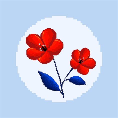 Free Vector Flat Design Flower Pixel Art