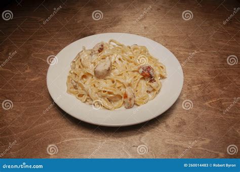 Italian Chicken Fettuccine Alfredo Stock Image Image Of Sauce Dinner