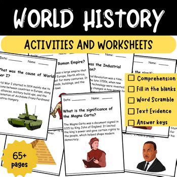 Monthly World History Worksheet
