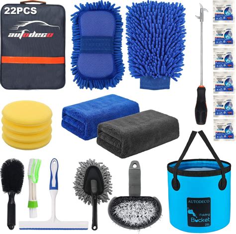 Autodeco Pcs Car Wash Cleaning Tools Kit Car Detailing Set With Blue