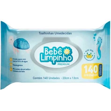 Melhor Lenço Umedecido Bebe - LENÇO UMEDECIDO BEBÊ LIMPINHO PREMIUM 140 UNIDADES - redemix