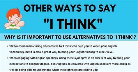50 Other Ways To Say I Think In English Formal Informal • 7esl