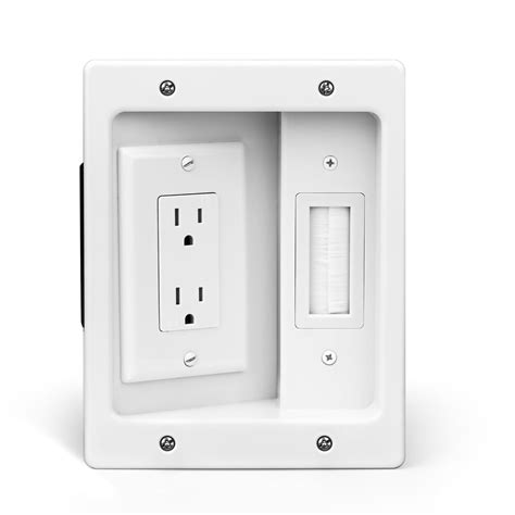 Wall Cable Concealer Management Kit, Recessed Outlet Behind TV for Wall