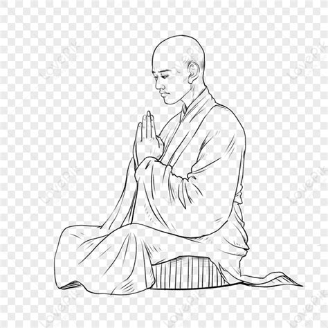shaolin monk meditating drawing