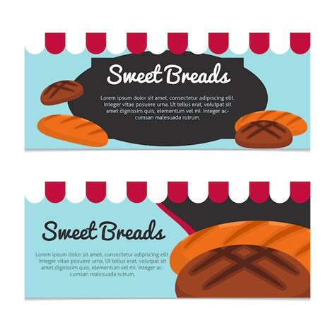 Premium Vector | Colourful set of bakery banners