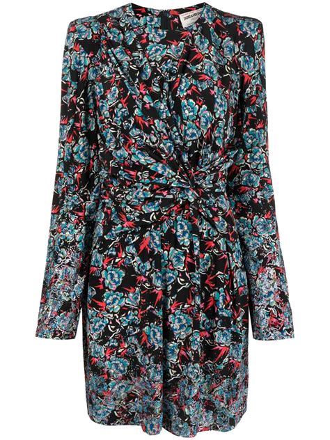 Zadig Voltaire Radar Floral Print Embellished Silk Minidress Farfetch