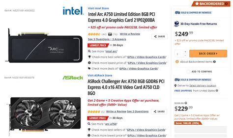 Видеокарта Intel Arc A750 стала ещё выгоднее. Теперь её можно купить ...