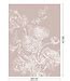 Engraved Flowers Behang Met Getekende Bloemen Nude Wp Kek