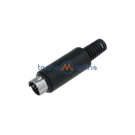 Ficha Mini Din 8P Macho Isolada Pvc P Soldar TecnoMartins Pt