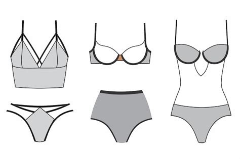 Conjunto de lingeries lingerie ilustração roupa interior de ilustração vetorial lingerie