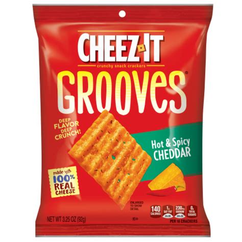 Cheez It Grooves Hot Spicy Cheddar Crunchy Snack Crackers Oz Kroger