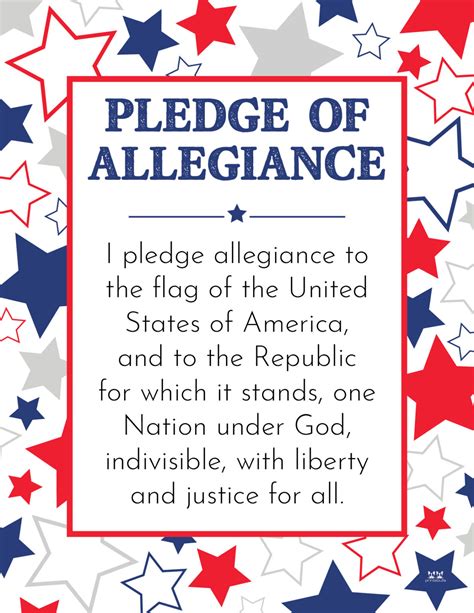 Pledge of Allegiance Words - 20 FREE Printables | Printabulls