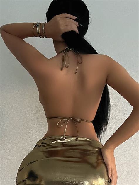 Shein Swim Sxy Conjunto De Bikini Met Lico Vestido De Ba O Con Aros En Forma De Tri Ngulo Con