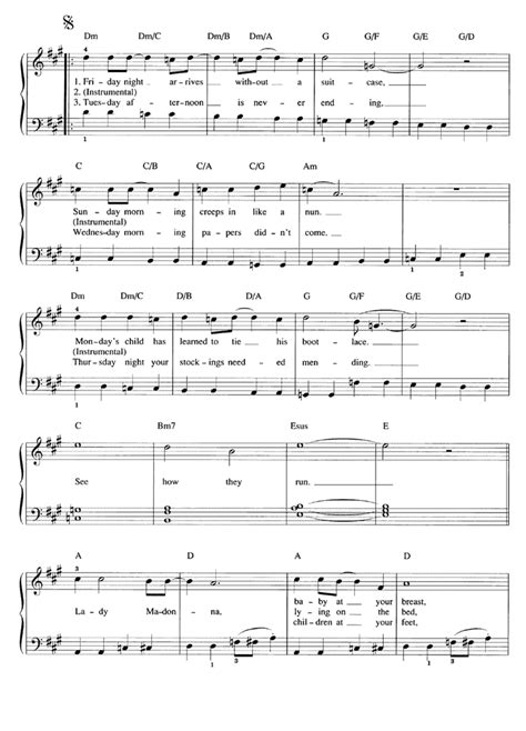 LADY MADONNA Easy Piano Sheet music | Easy Sheet Music