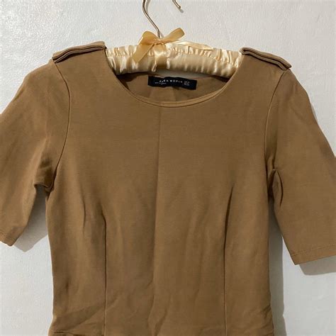 Zara Nude Dress Women S Fashion Dresses Sets Dresses On Carousell