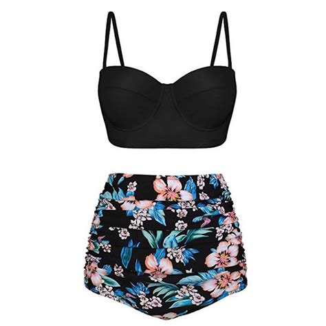Strap Floral Swimsuit Sexy High Waisted Bikini High Quality Fabric