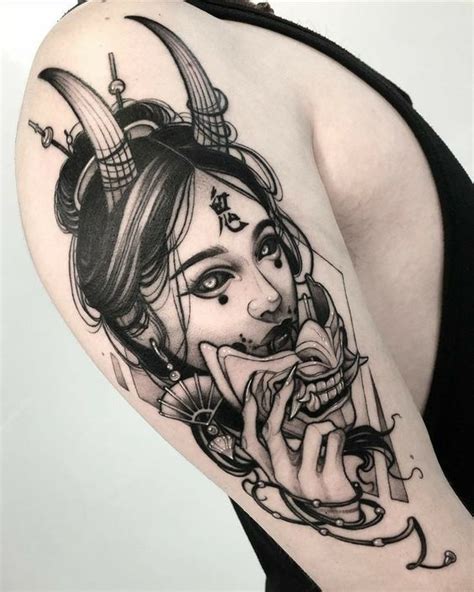 Hannya And Oni Mask Tattoos Symbols Of Emotion And Strength