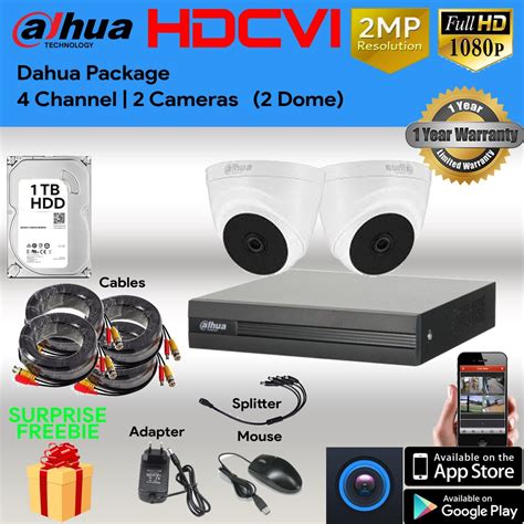 Dahua CCTV Package 4 Channel 2 Camera 2MP 1080P with 1TB HDD | Shopee ...