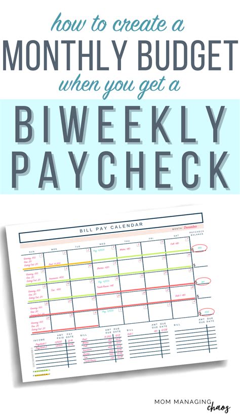 How To Budget Monthly Bills With Biweekly Paychecks Artofit