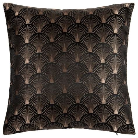 Housse De Coussin Noire Imprim S Plumes De Paon Dor Es Maisons Du Monde